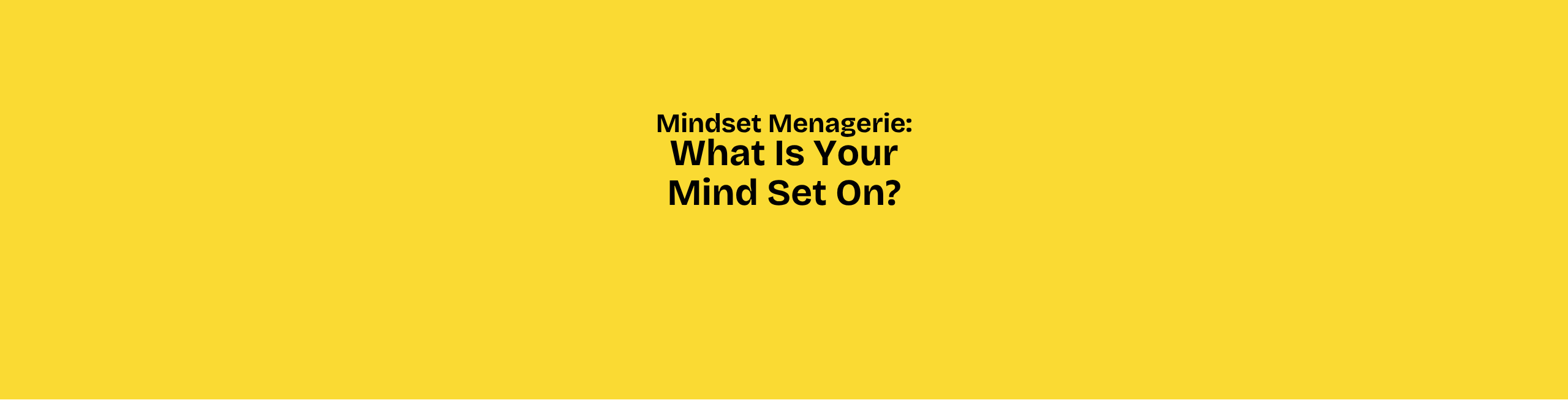 Mindset Menagerie: What’s Your Mind Set On?